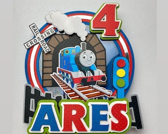 Thomas the train cake topper, Thomas the train birthday party, Train cake topper, Thomas the train party decorations, Personalized