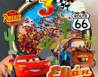 Lightning mcqueen cake topper, Lightning mcqueen Party Decorations, Cars party supplies, Cars Centerpiece