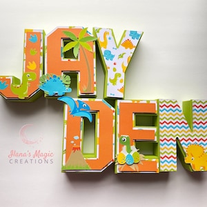 Dinosaur 3D letters | 3D Name Letters | Dino Birthday | dinosaur Birthday Party | Dinosaurs | T-rex | Three Rex | Dinosaur party decor