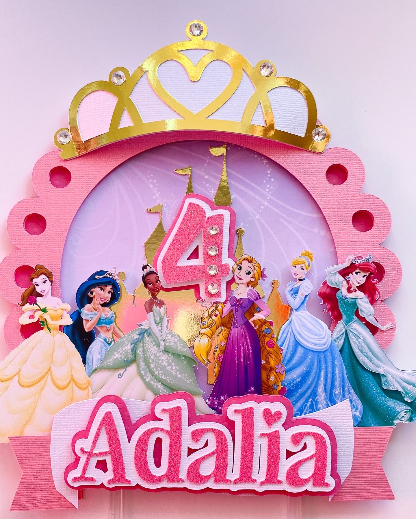 Princess Cake Topper Disney Princess Cake Topper Belle Cake Etsy
