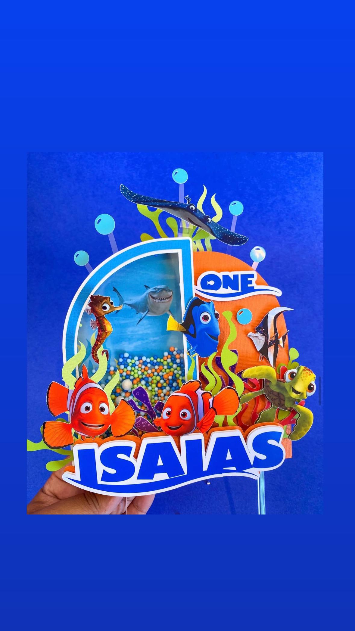 Finding Nemo cake topper, Nemo Party Decorations, Nemo party supplies, Nemo Centerpiece