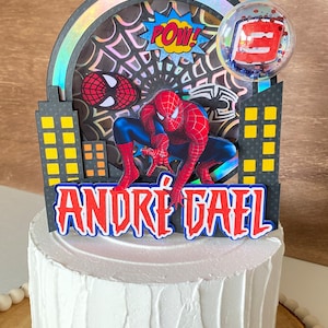 Spiderman Cake Topper: Superhero Birthday Party Decor