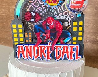 Spiderman Cake Topper: Superhero Birthday Party Decor