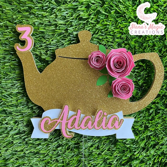 Amazon.com: Purple Teapot Tea Party 1/4 sheet (10.5 x 8 in.) Edible cake  topper image Birthday Party Decoration. : Grocery & Gourmet Food