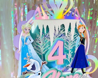 Personalized Frozen Cake Topper: Birthday Party Decoration