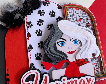 Cruella Deville Cake Topper, Cruella Party Decorations, Cruella party supplies, Cruella Centerpiece, 101 dalmatians