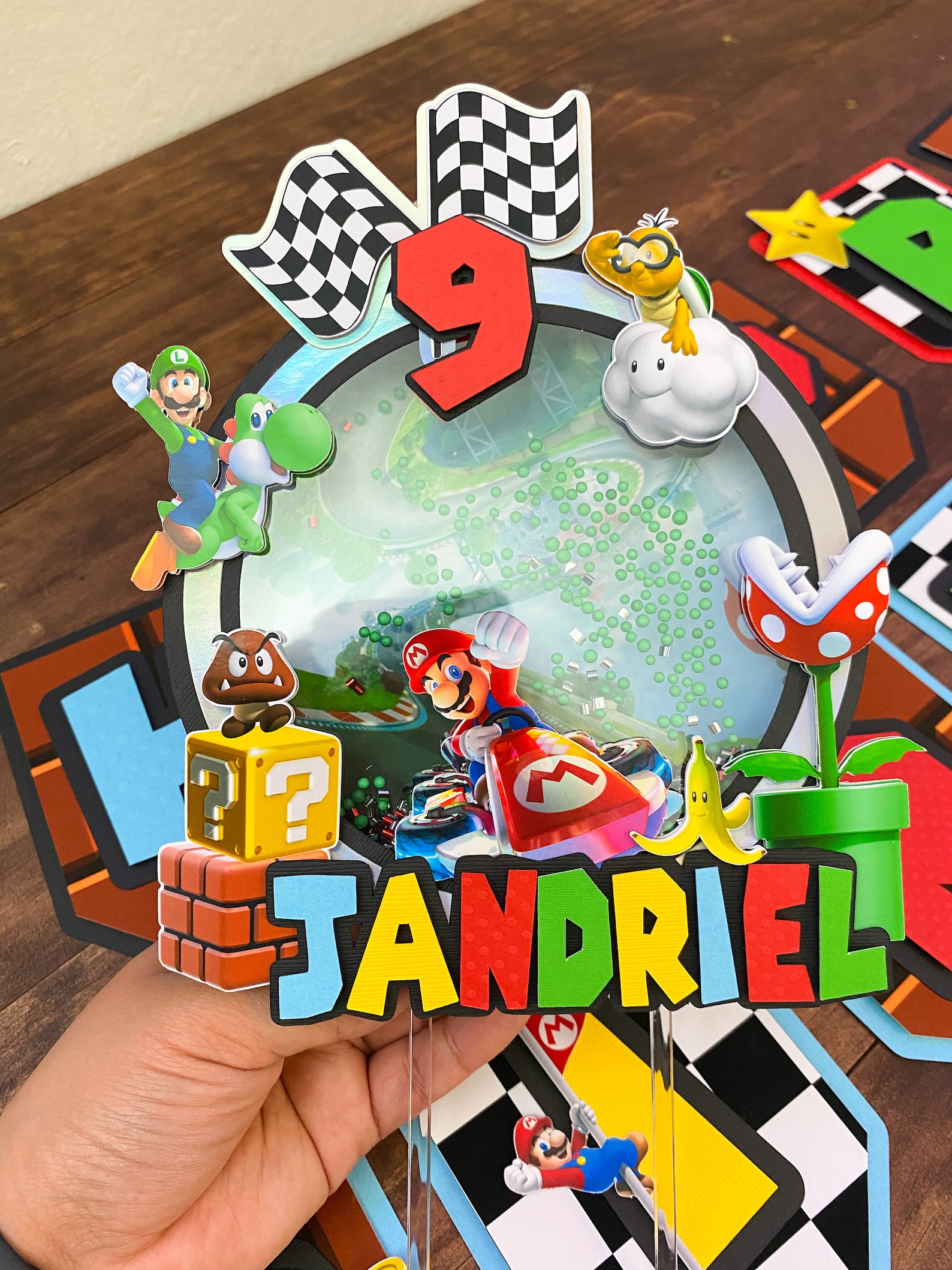 Mario Kart Cake Topper Mario Kart Birthday Party Mario Bros | Etsy