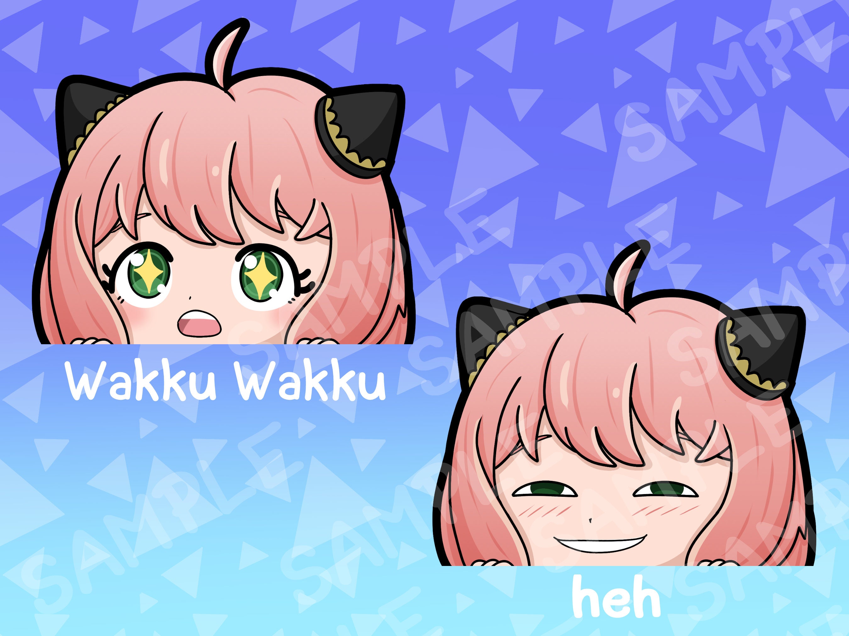 Handmade Anime Manga Videogame Cartoon Silly Anya Heh Face Scan Sticker Heh  Meme