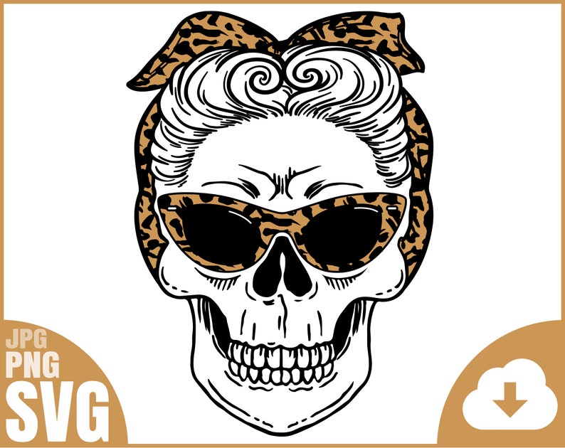 Download Leopard Skull Svg Skull Hair Band Svg Cheetah Animal Print | Etsy