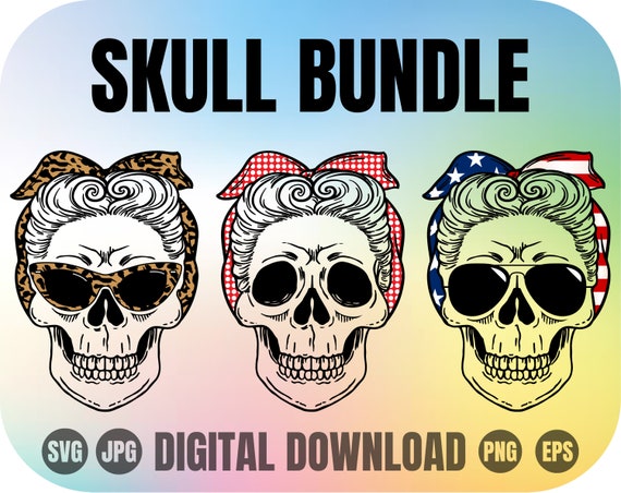 Download Skull Bundle Svg Mom Life Leopard Print American Mom Skull ...