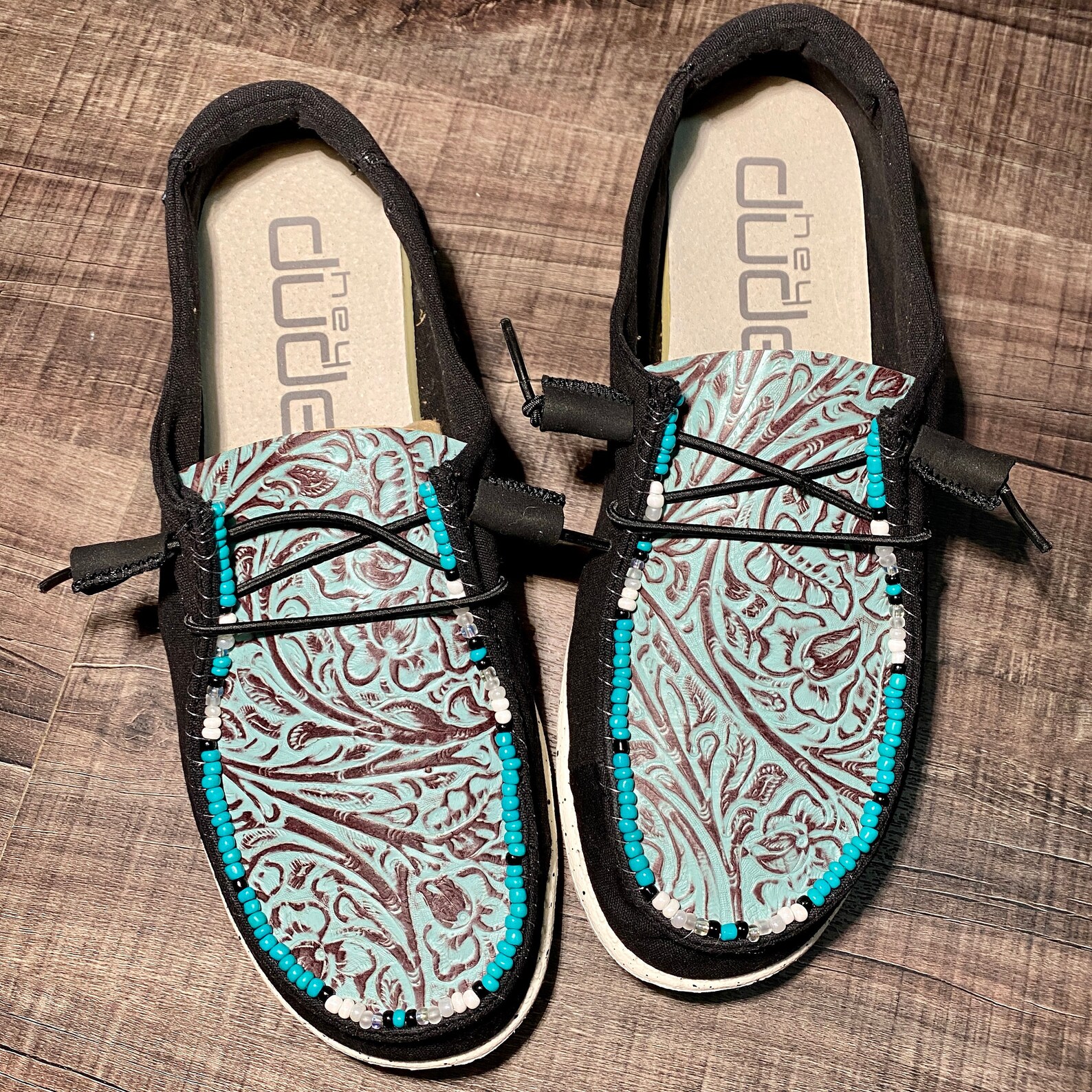 custom leather hey dude shoes