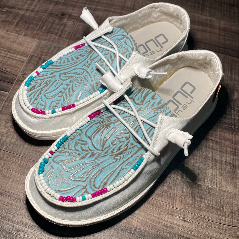 custom leather hey dude shoes