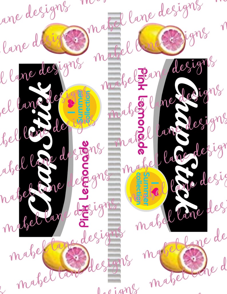 Download Pink Lemonade Chapstick Label for Tumbler Digital File PNG ...