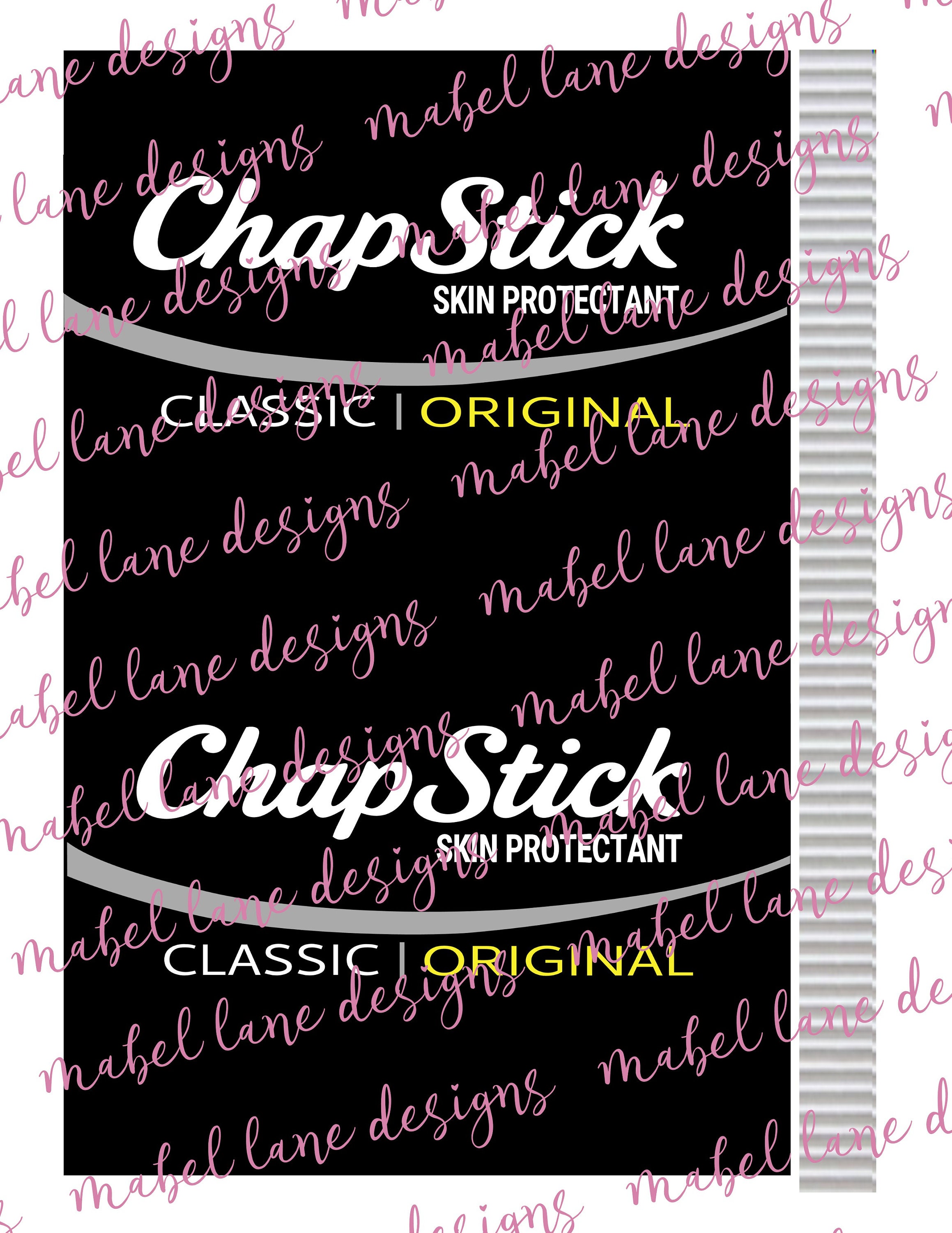 Classic Black Chapstick Label for Tumbler Digital File PNG | Etsy