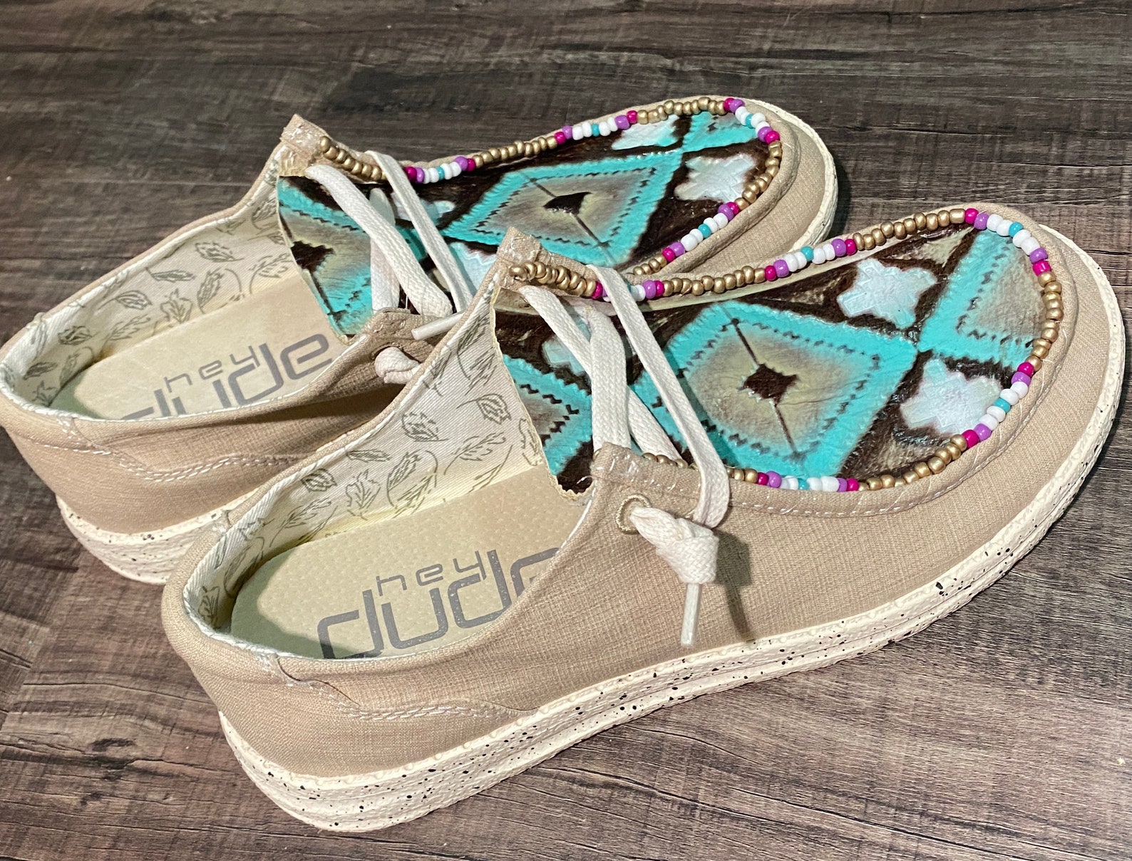 custom leather hey dudes womens