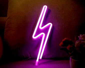lightning bolt neon table lamp