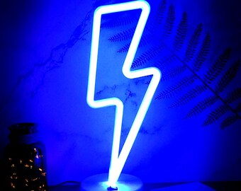 lightning bolt neon table lamp
