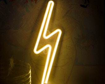 lightning bolt neon table lamp