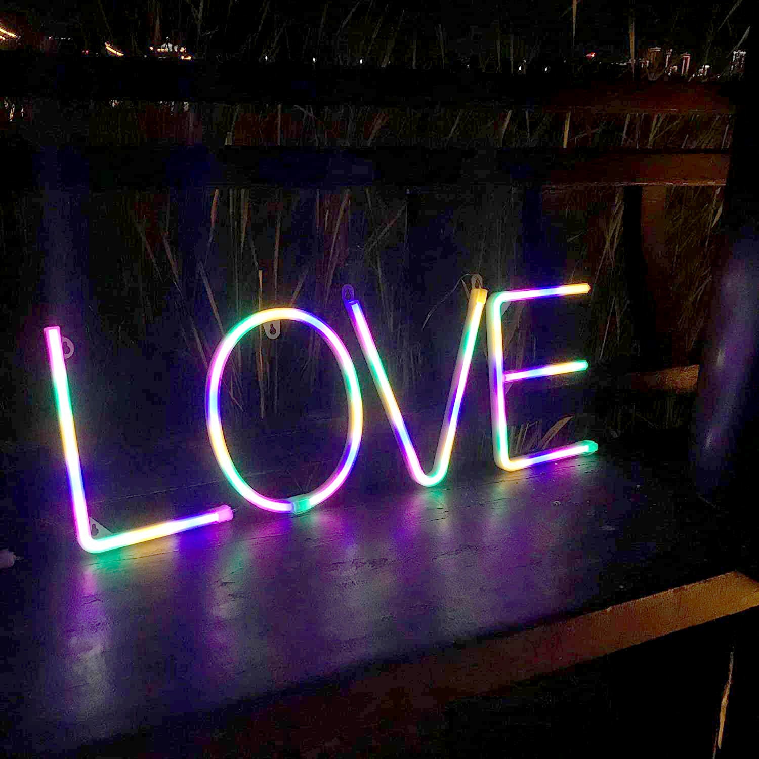 Led Neon Sign Rainbow Letters Neon Led Sign Rainbow Letters Etsy