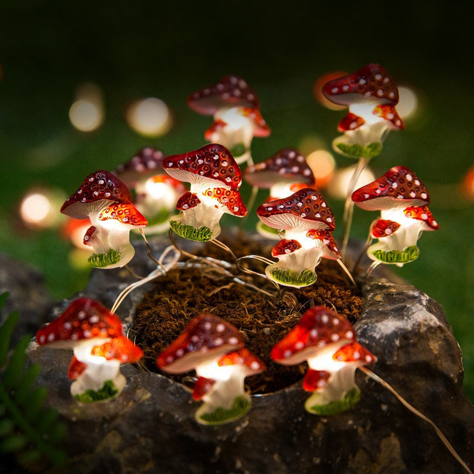 Cute Mushroom String Lights Mushroom Fairy Lights Etsy