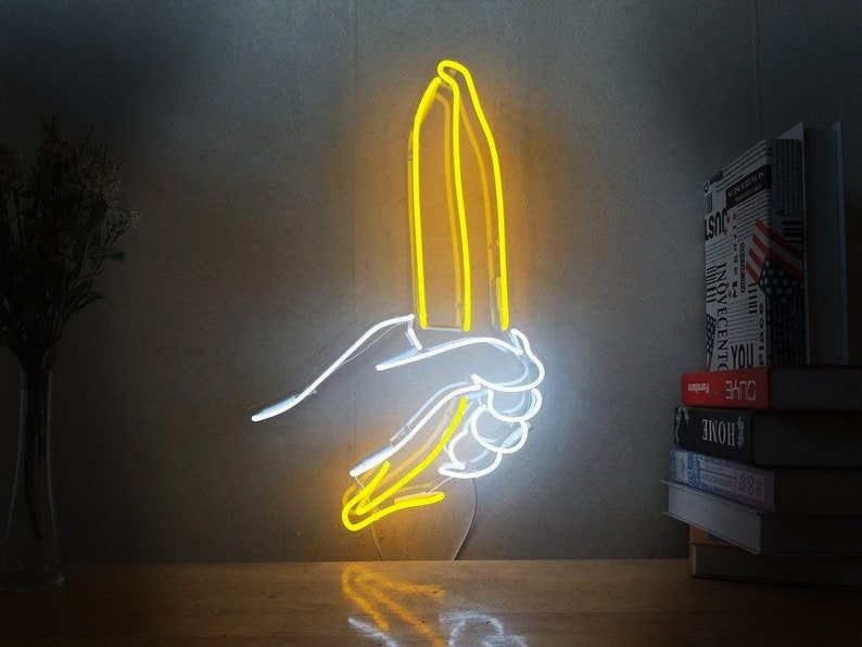 Led Neon Sign Banana Neon Led Sign Banana Neon Wall Light Etsy