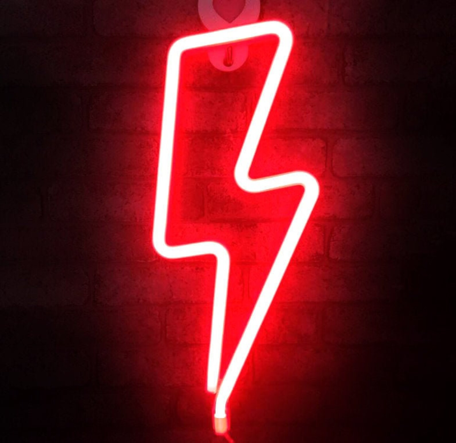 Led Neon Sign Red Lightning Bolt Neon Led Sign Lightning Etsy