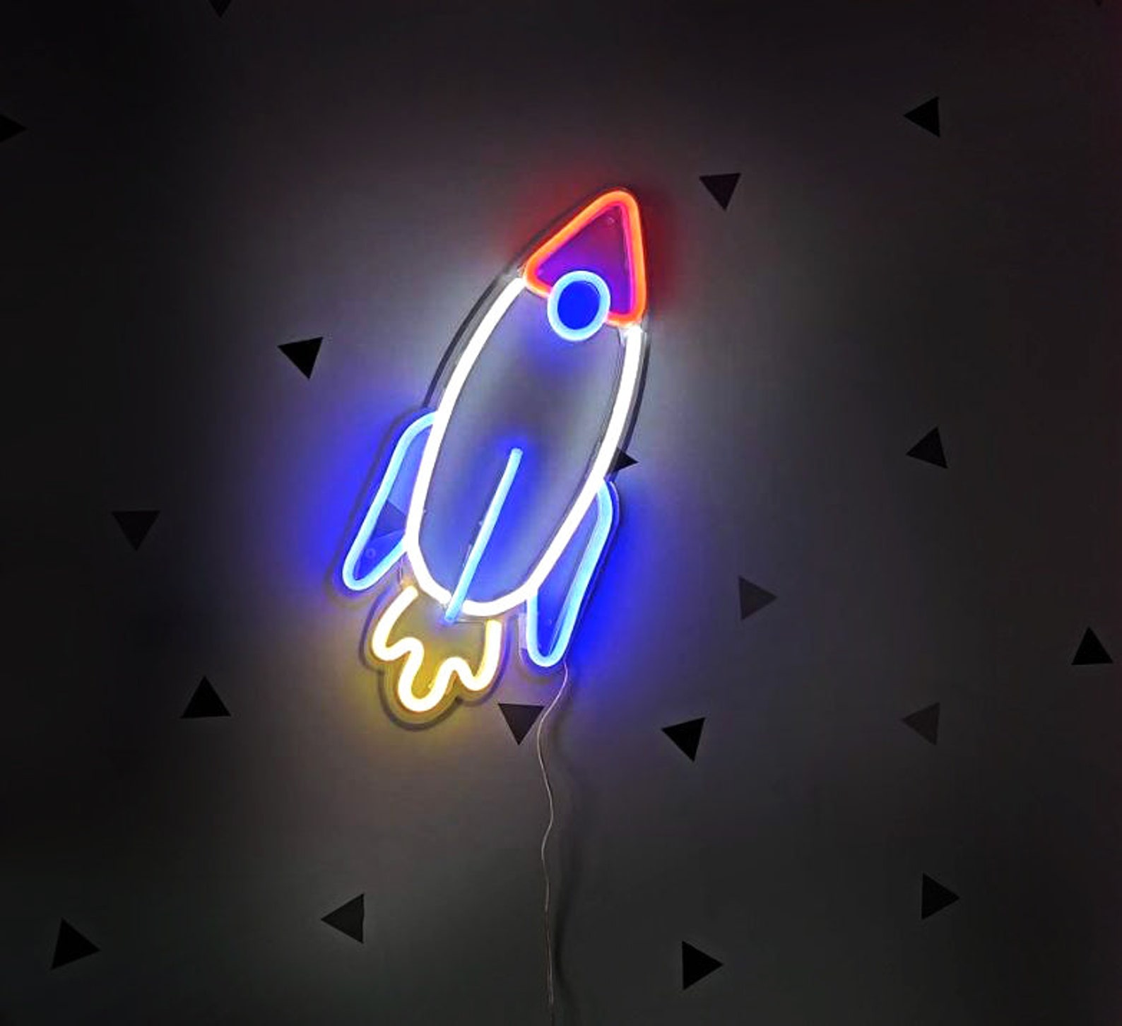 Led Neon Sign Rocket Neon Led Sign Space Ship Neon Wall Etsy