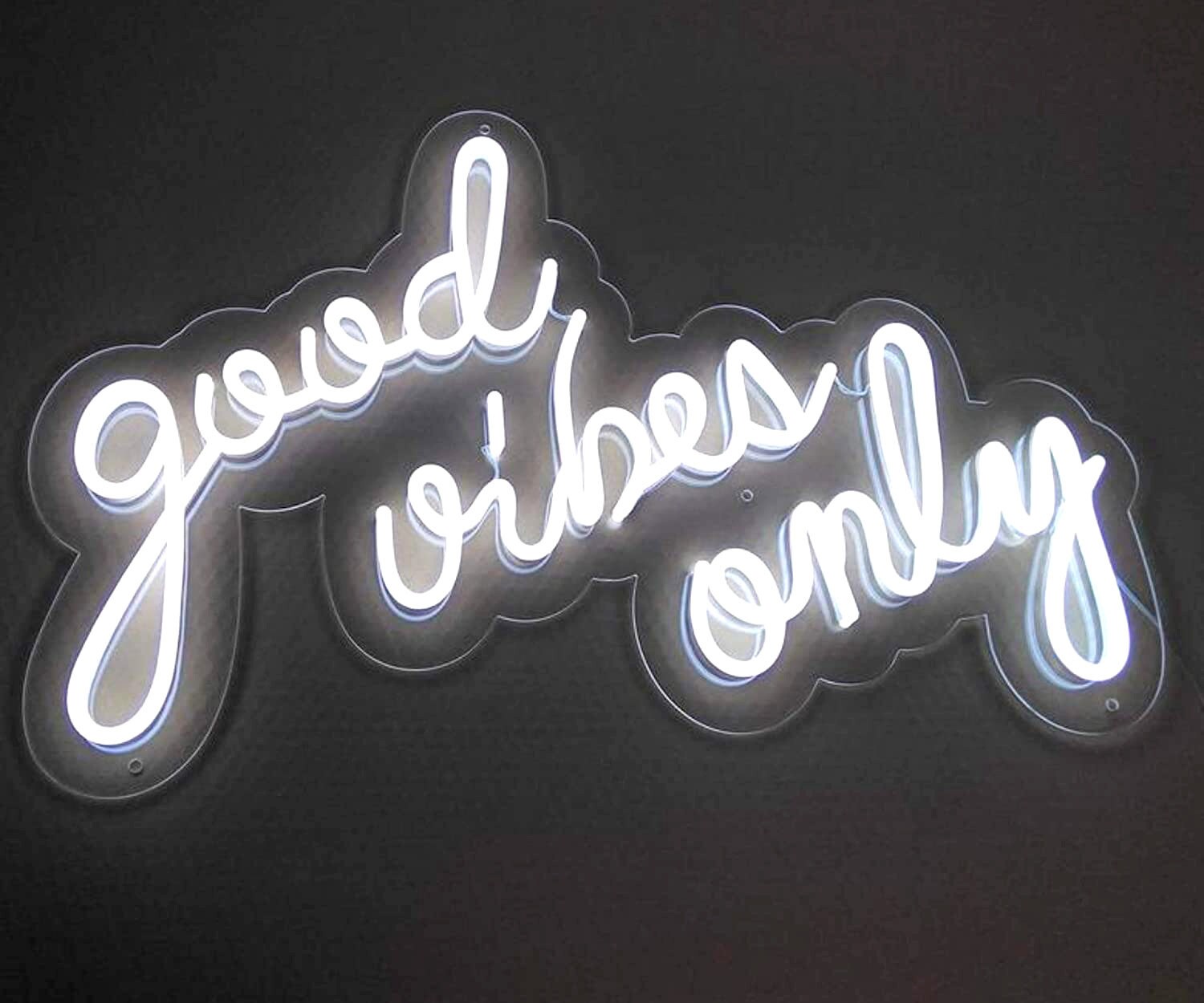 Good Vibes Only Neon Led Sign White Neon Wall Light Etsy