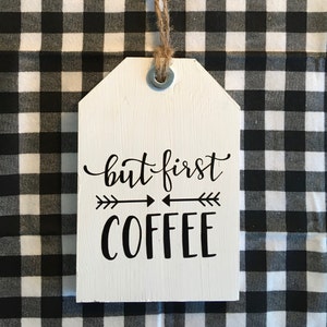 Coffee Tag, Tier Tray Decor, Coffee, Wood Tag,