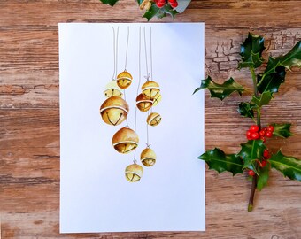 Carte - Affiche de Noël "Clochettes des fêtes"
