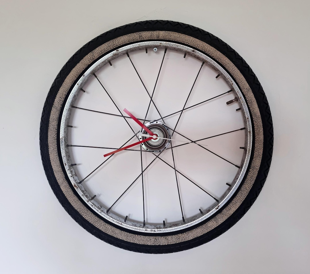 Bicycle Wheel Clock, Bicycle Wheel Clock, Wall Clock, Large Clock ...