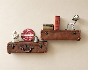 'Suitcase' Wall Shelves - Vintage Suitcase - Retro Shelf - Vintage Suitcase Wall Shelf - Upcycled Rustic Wall Decor - Boho Decor - Unique