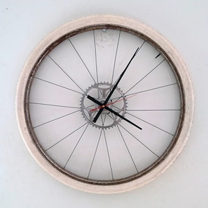 Bicycle Wheel Clock, Bicycle Wheel Clock, Wall Clock, Large Clock, Recycled Bicycle Parts, Upcycling Bike, Michelin