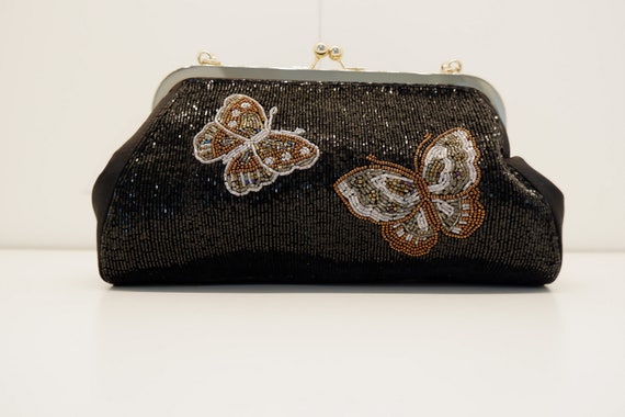 Beaded butterfly bag