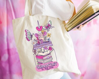 Romantasy Is My Jam Tote Bag, Book Lover Gift
