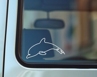 Dolphin Line Art Vinyl Decal, Car Decal, Laptop Decal Sticker