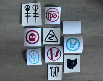 Ten Mini twenty one pilots Vinyl Decals, Car Decal, Laptop Decal Sticker