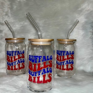 Iced coffee glass|Buffalo Bills