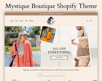 Mystique Boutique Shopify Theme - Modern Boho Shopify Theme - Boutique Shopify Theme - Minimal Shopify Template - Shopify 2.0 Theme