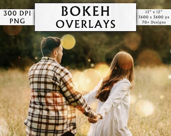 Bokeh Lights Overlays - Foreground Bokeh Overlays - Photography Overlays - Bokeh Filter - Bokeh Dust Overlay - Instant Download - 70 Designs