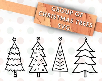 Group of Christmas Trees Svg Clipart - Christmas Svg - Christmas Tree Svg Bundle - Christmas Clipart - Christmas Shirt Svg - Digital Design