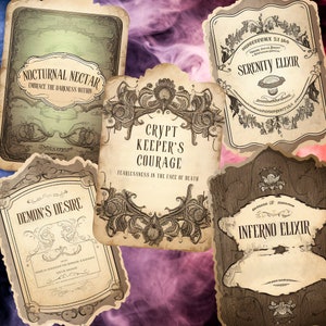 Preview image of an Editable Apothecary Labels Canva Template
