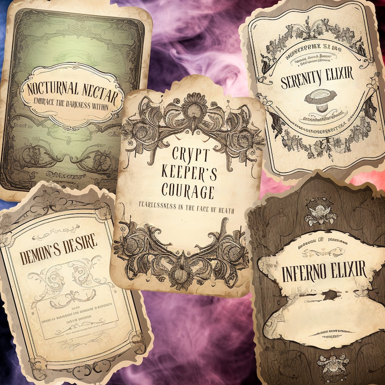 Preview image for ALL Editable Apothecary Labels BUNDLE LifeTime Access - FractalDesignsCo