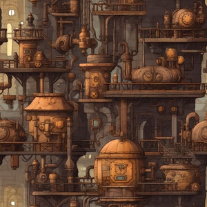 Preview image for 60+ Steampunk Environment Digital Design Papers