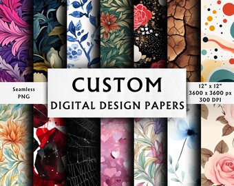 Custom Digital Papers - Custom Scrapbook Papers - Custom Seamless Patterns - Custom Digital Background - Custom Digital Designs