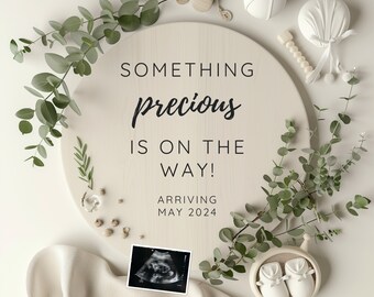 Digital Pregnancy Announcement - Gender Neutral Pregnancy Reveal - Boho Baby Announcement - Canva Template - Editable Instant Download #2