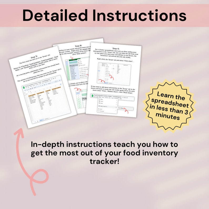 Google Sheets Food Inventory Tracker Spreadsheet