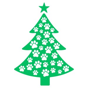 Paw Print Christmas Tree Svg Clipart Christmas Svg Christmas Tree Svg Bundle Christmas Clipart Christmas Shirt Svg Digital Design image 3