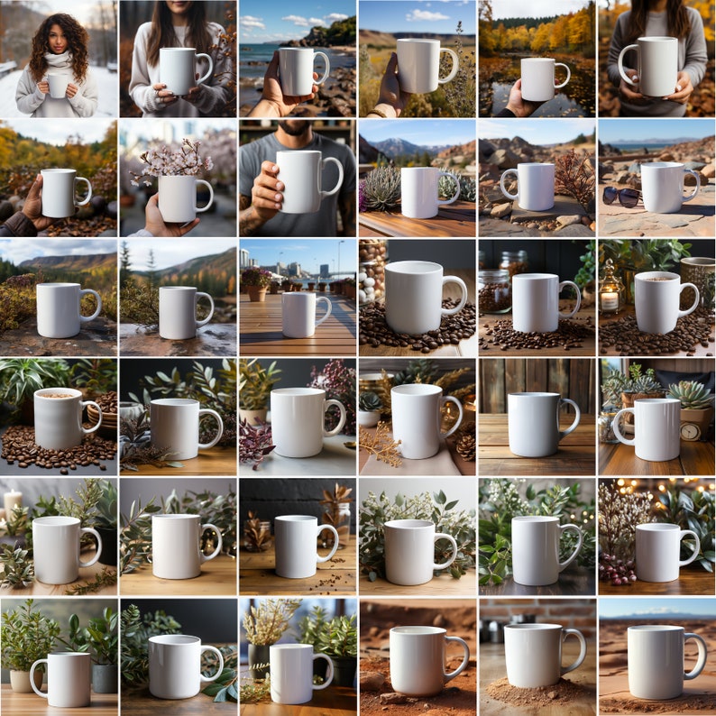 Preview image for 200+ Mug Mockup Photos for Etsy Listing