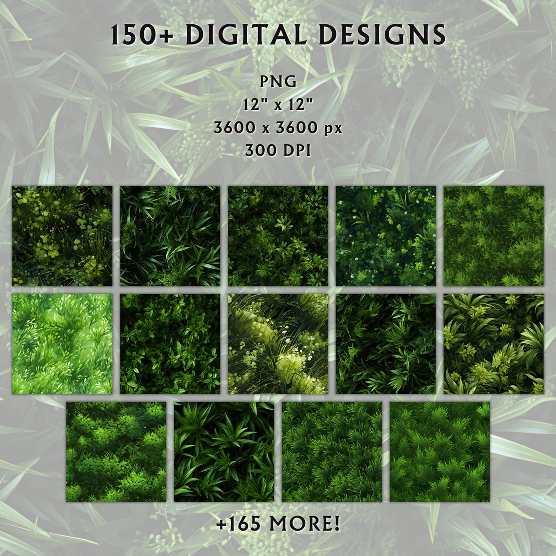 Green Grass & Foliage Digital Papers - Seamless Paper - Grass Meadow ...